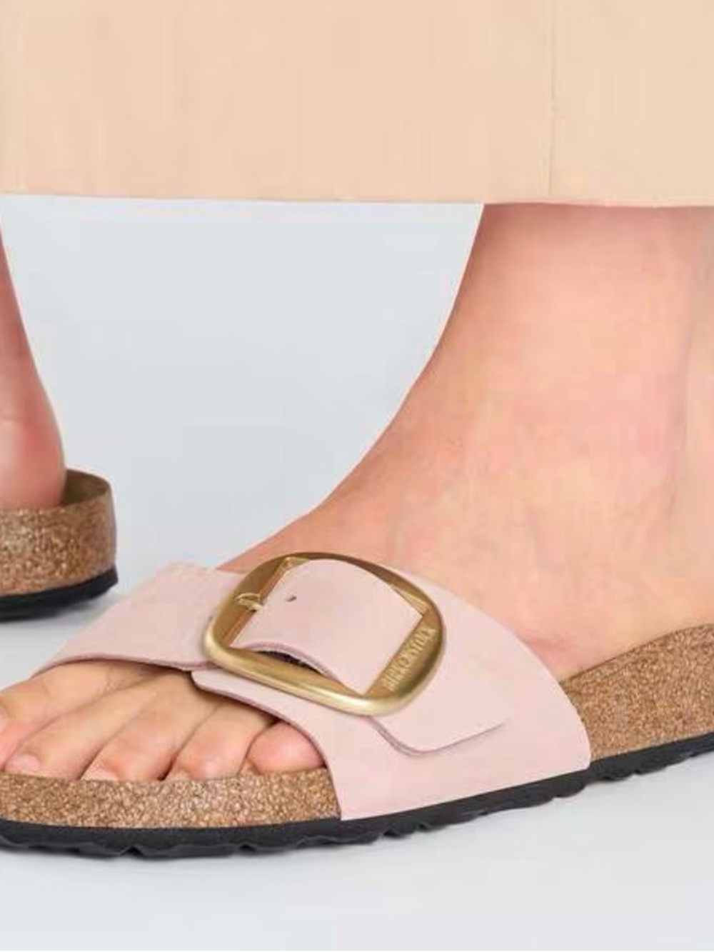 Birkenstock Madrid Big Buckle Soft Pink Nubuck Sandal - Picture 4 of 6